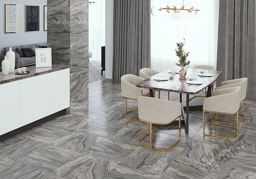 Фото Керамогранит лаппатированный Alma Ceramica Аркадия GFU04ARC70L серый 600*600*9 – купить в Омске: цена, описание, фото. Интернет-магазин 2