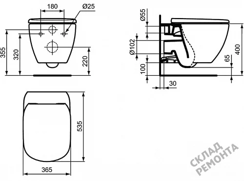 Фото Унитаз подвесной Ideal Standard Tesi T007901 безободковый купить в Омске: цена, описание, фото. Интернет-магазин 4