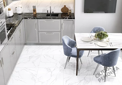 Фото Керамогранит лаппатированный Alma Ceramica Невада GFU6060NVD07L белый 600*600*9 – купить в Омске: цена, описание, фото. Интернет-магазин 5