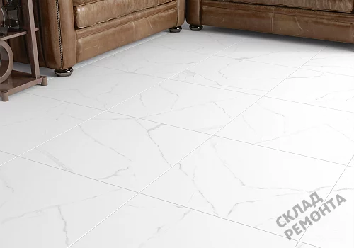 Фото Керамогранит матовый Alma Ceramica Каррара GFU04CRR00R светло-серый 600*600*9 – купить в Омске: цена, описание, фото. Интернет-магазин 2