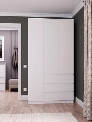 Шкаф комбинированный ДСВ Мори МШ 1200 трехстворчатый белый