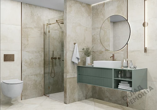 Фото Керамогранит матовый Alma Ceramica Цементо GFU6060CMT04R бежевый 600*600*9 – купить в Омске: цена, описание, фото. Интернет-магазин 5