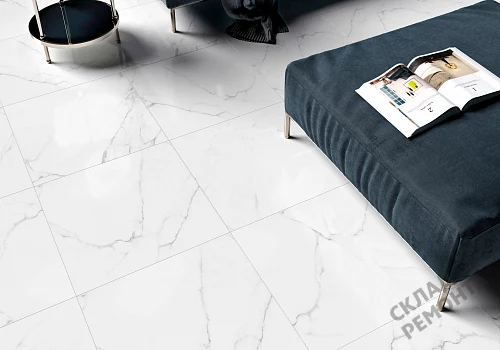 Фото Керамогранит матовый Alma Ceramica Каррара GFU04CRR00R светло-серый 600*600*9 – купить в Омске: цена, описание, фото. Интернет-магазин 3