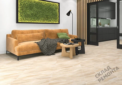 Фото Керамогранит лаппатированный Alma Ceramica Слэйт Рок GFU04SLR40L бежевый 600*600*9 – купить в Омске: цена, описание, фото. Интернет-магазин 2