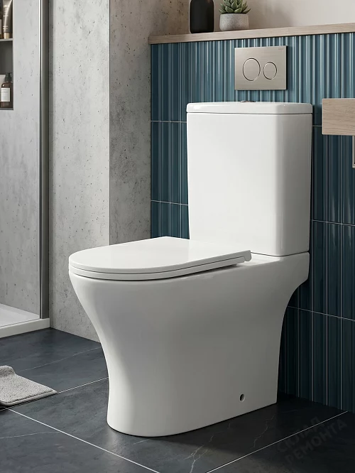Фото Унитаз компакт напольный Calypso CS4851UQ-TK(OK) безободковый купить в Омске: цена, описание, фото. Интернет-магазин 1