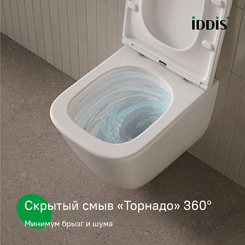 Фото Унитаз подвесной Iddis Торр TOQFDSEi25 безободковый купить в Омске: цена, описание, фото. Интернет-магазин 2