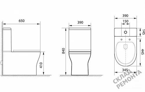 Фото Унитаз напольный Aquanet Roll-C 210764 безободковый купить в Омске: цена, описание, фото. Интернет-магазин 5