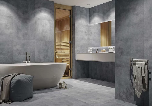 Фото Керамогранит матовый Steppe Ceramics Concrete Antracite серый 600*600*9 – купить в Омске: цена, описание, фото. Интернет-магазин 3