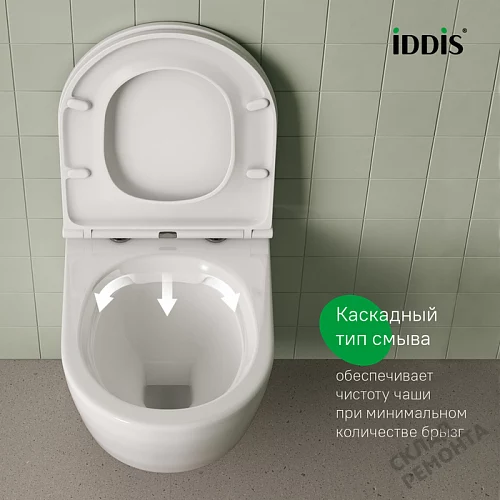 Фото Унитаз подвесной Iddis Бланко BLARNSEi25 безободковый купить в Омске: цена, описание, фото. Интернет-магазин 4